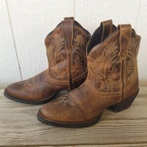 Laredo Tori Womens Brown Leather Western Shortie Boots 7 M 51044